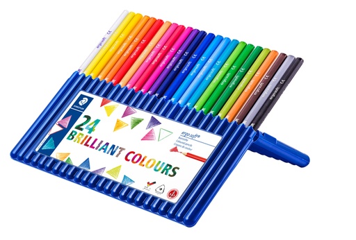 [640422] Kleurpotloden Staedtler Ergosoft driekantig 24stuks assorti