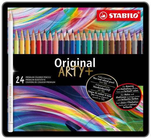 [640495] Kleurpotloden STABILO 8774 Original Arty assorti blik à 24 stuks