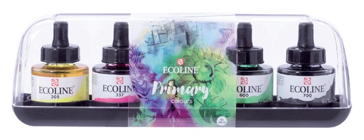 [701102] Inkt Talens Ecoline met pipet primary set à 5 ass