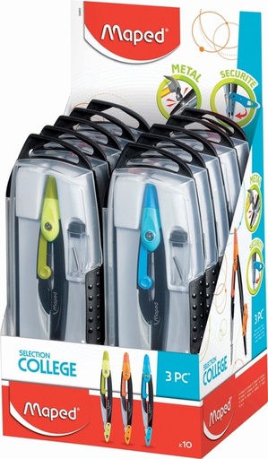 [710016] Passer Maped Metal Open 3-delig display à 10 stuks assorti