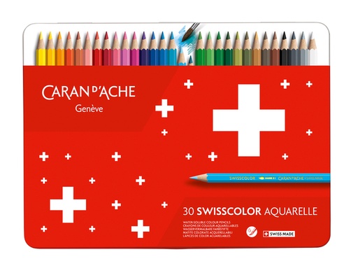 [710430] Kleurpotloden Caran d'Ache Swisscolor aquarel 30 stuks assorti
