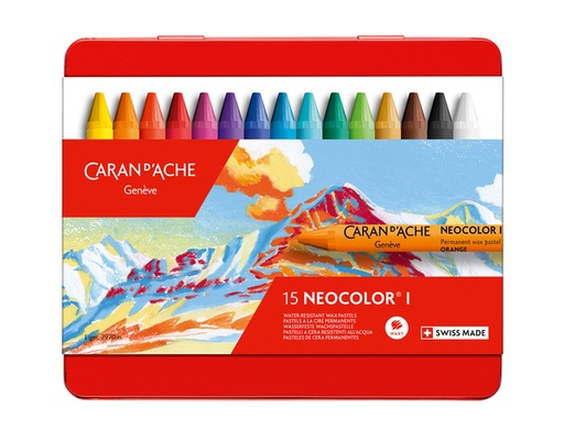 [710951] Waskrijt Caran d'Ache neocolor-I 15 stuks assorti