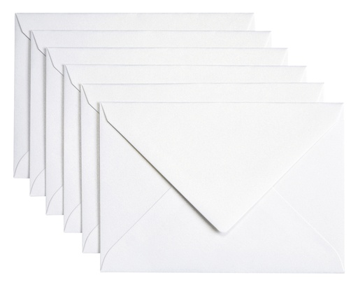 [158208] Envelop Papicolor C6 114x162mm metallic parelwit pak à 6 stuks