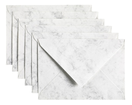 [158212] Envelop Papicolor C6 114x162mm marble grijs pak à 6 stuks