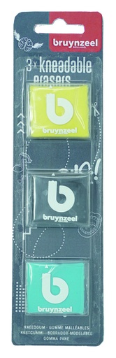 [721503] Kneedgum Bruynzeel Teens blister à 3 stuks assorti