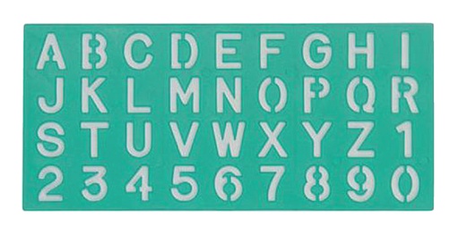[731212] Lettersjabloon Linex hoofletters/letters/cijfers 30mm