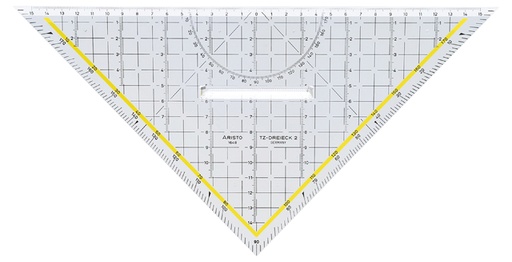 [736307] Geodriehoek Aristo 1648/2 325mm met greep transparant