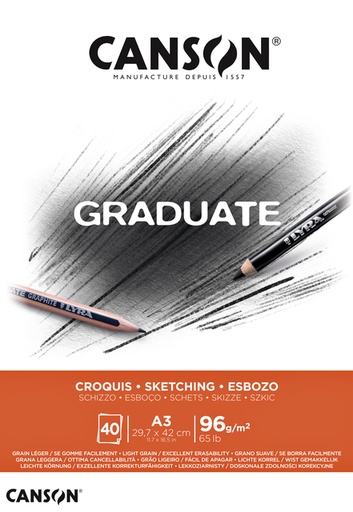 [746250] Schetsboek Canson Graduate Croquis A3 96gr 40 vel