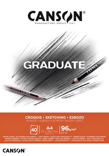 [746251] Schetsboek Canson Graduate Croquis A4 96gr 40 vel