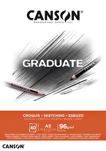 [746252] Schetsboek Canson Graduate Croquis A5 96gr 40 vel