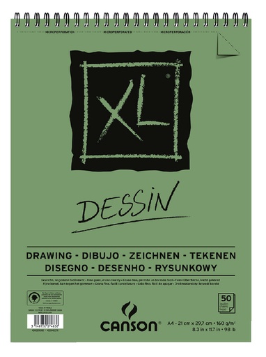 [746273] Tekenblok Canson XL Dessin A4 160gr spiraal 50 vel