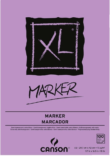 [746278] Tekenblok Canson XL Marker A3 70gram 100 vel