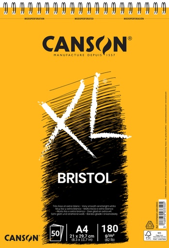 [746281] Bristolpapier Canson XL Bristol 50vel 180gr A4 extra wit