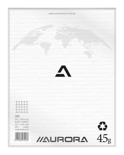 [011128] Kladblok Aurora 210x270mm ruit 5x5mm 200 vel 45gr
