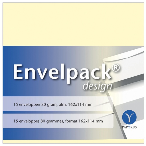 [170000] Envelop Papyrus Envelpack Design C6 114x162mm ivoor 894400 15 stuks