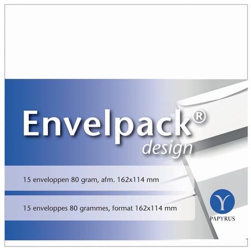 [170006] Envelop Papyrus Envelpack Design C6 114x162mm wit 894406 15 stuks