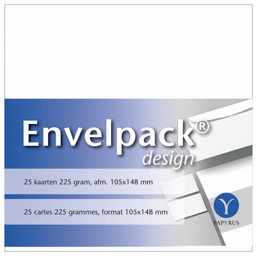[170206] Dubbele kaart Papyrus Envelpack Design A6 105x148mm wit 894456 15 stuks