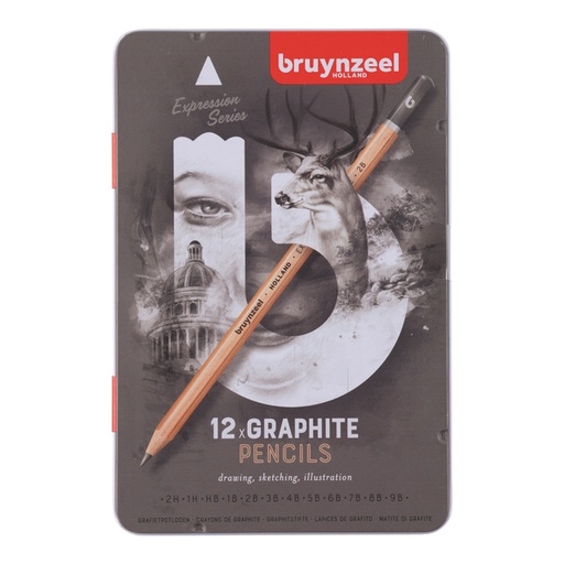 [784136] Grafietpotlood Bruynzeel Expression set à 12 breedtes grijs