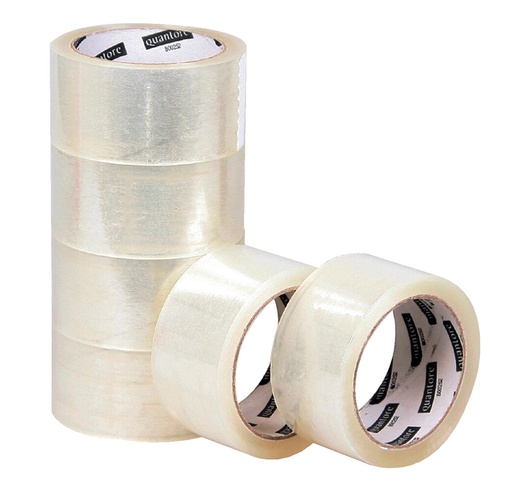 [800252] Verpakkingstape Quantore 50mmx60m PP transparant 6 rollen