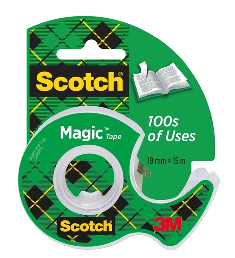 [801155] Plakband Scotch Magic 810 19mmx15m onzichtbaar + plakbandhouder