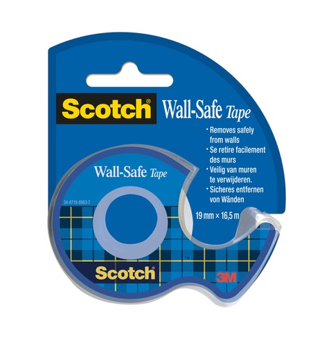 [801156] Plakband Scotch 19mmx16.5m Wall Safe + handdispenser