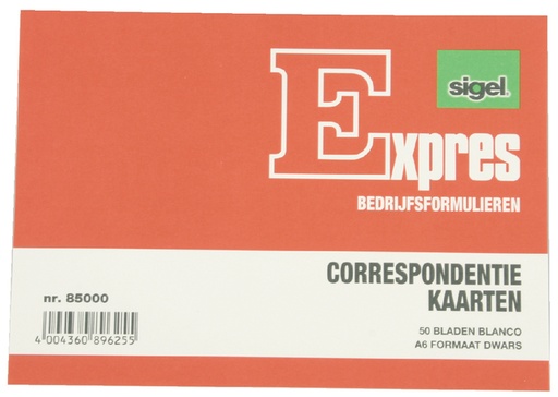 [177030] Correspondentiekaart Sigel Expres A6 blanco ivoorkarton pak à 50 stuks