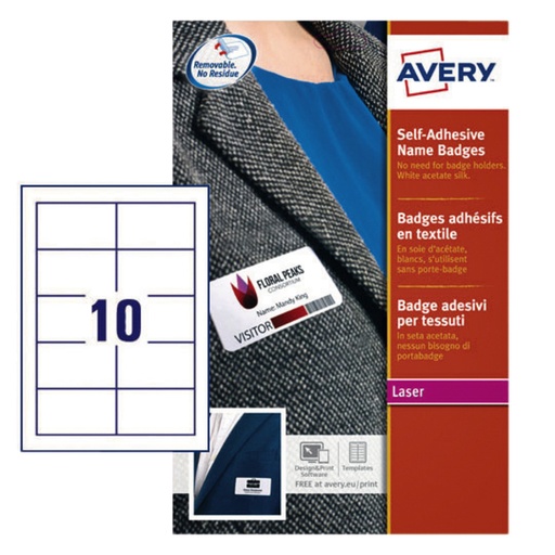 [811134] Naambadge etiket Avery L4787-20 80x50mm blauw kader 200 stuks