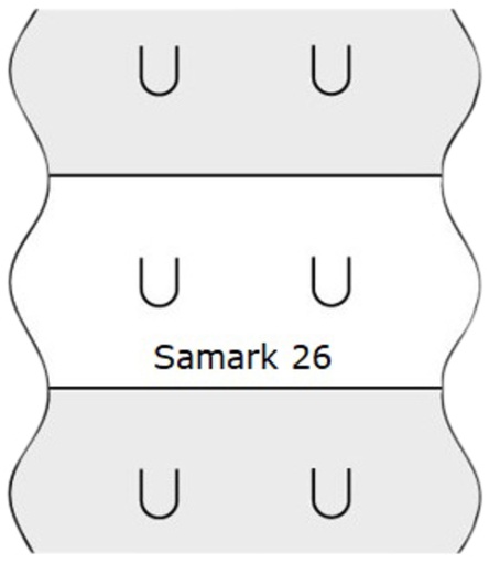 [811222] Prijsetiket 12x26mm Sato Samark afneembaar wit