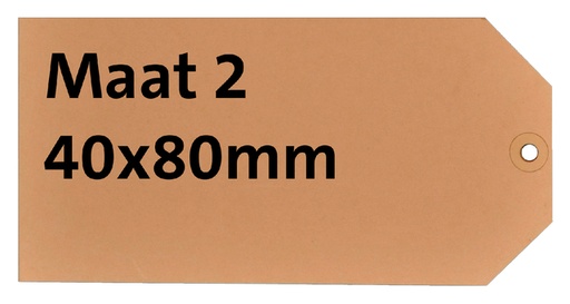 [811902] Label karton nr 2  200gr 40x80mm chamois 1000 stuks