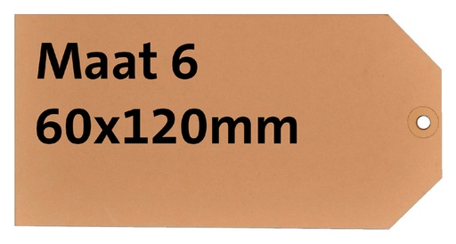 [811906] Label karton nr 6 200gr 60x120mm chamois 1000 stuks