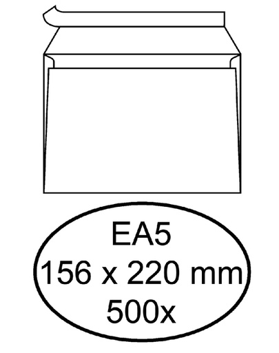[180050] Envelop Hermes bank EA5 156x220mm zelfklevend wit doos à 500 stuks