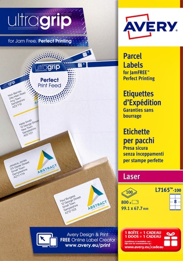 [817186] Etiket Avery L7165-100 99.1x67.7mm wit 800 etiketten