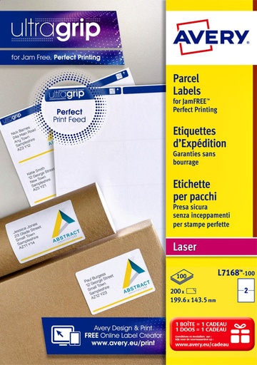 [817190] Etiket Avery L7168-100 199.6x143.5mm wit 200 etiketten