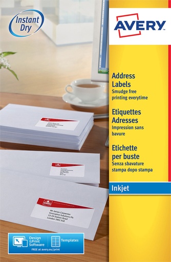 [817221] Etiket Avery J8163-100 99.1x38.1mm wit 1400 etiketten
