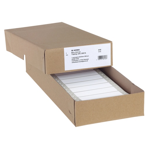 [817301] Etiket HERMA 8160 88.9x23mm 1-baans wit 2000stuks