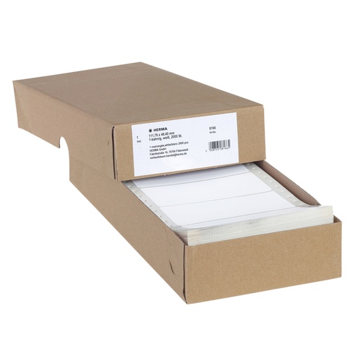 [817306] Etiket HERMA 8166 111.7x48.4mm 1-baans wit 2000stuks