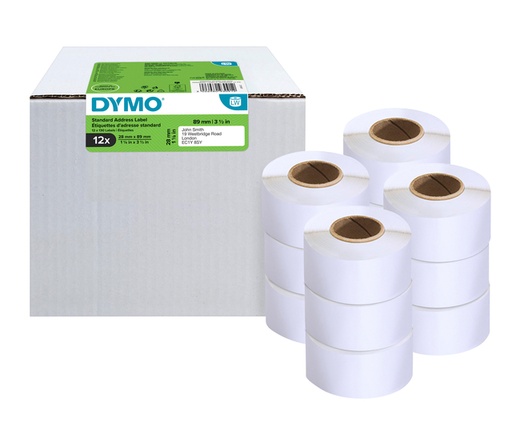 [817317] Etiket Dymo LabelWriter adressering 28x89mm 12 rollen á 130 stuks wit