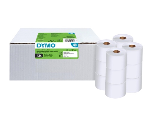 [817319] Etiket Dymo LabelWriter adressering 36x89mm 12 rollen á 260 stuks wit