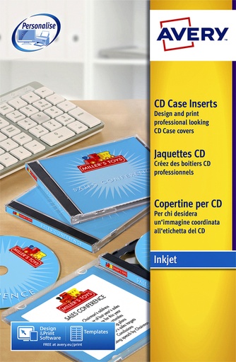 [817374] Cd inlegkaart Avery J8435-25 151x117mm 25 vel