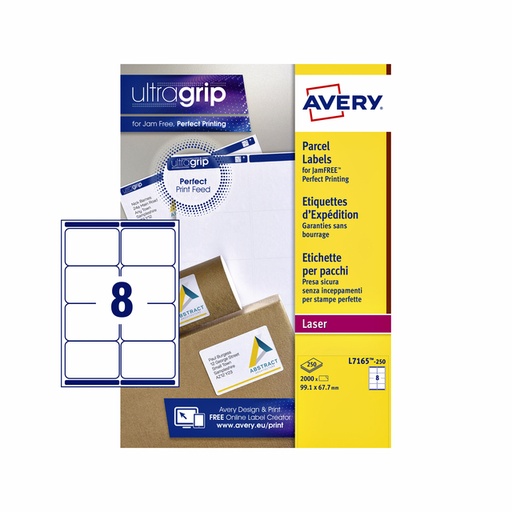 [817375] Etiket Avery L7165-250 99.1x67.7mm wit 2000 etiketten
