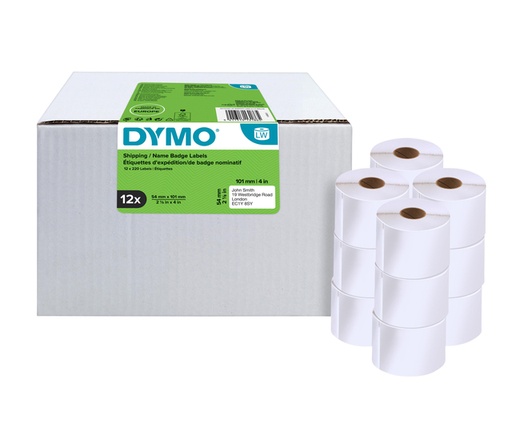 [817416] Etiket Dymo LabelWriter naamkaart 54x101mm 12 rollen á 220 stuks wit