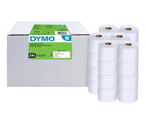 [817417] Etiket Dymo LabelWriter adressering 36x89mm 24 rollen á 260 stuks wit