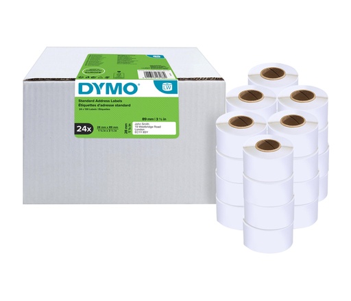 [817418] Etiket Dymo LabelWriter adressering 28x89mm 24 rollen á 130 stuks wit