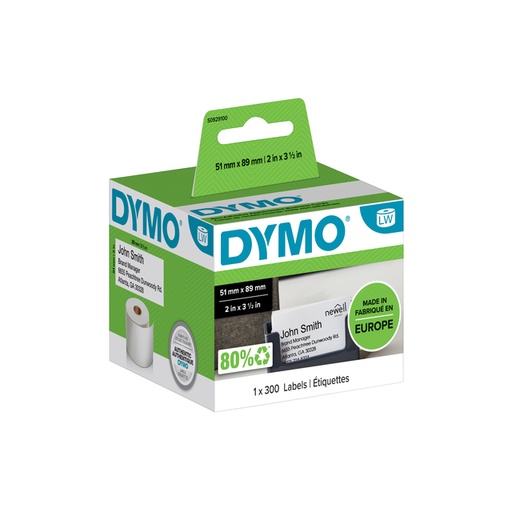 [817440] Etiket Dymo LabelWriter visitekaart 51x89mm 1 rol á 300 stuks wit