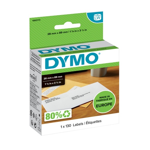 [817571] Etiket Dymo LabelWriter adressering 28x89mm 1 rol á 130 stuks wit