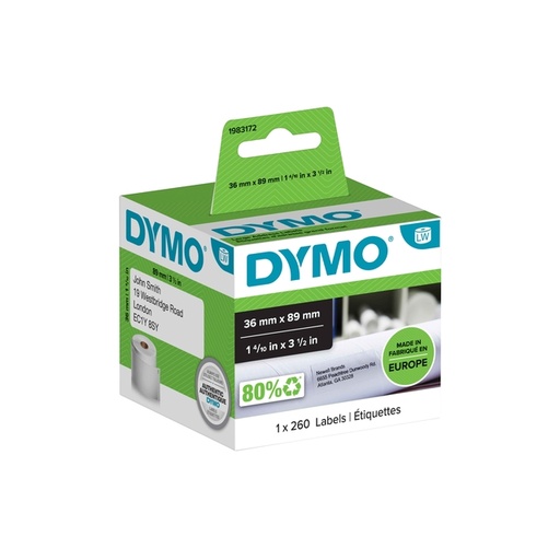 [817575] Etiket Dymo LabelWriter adressering 36x89mm 1 rol á 260 stuks wit