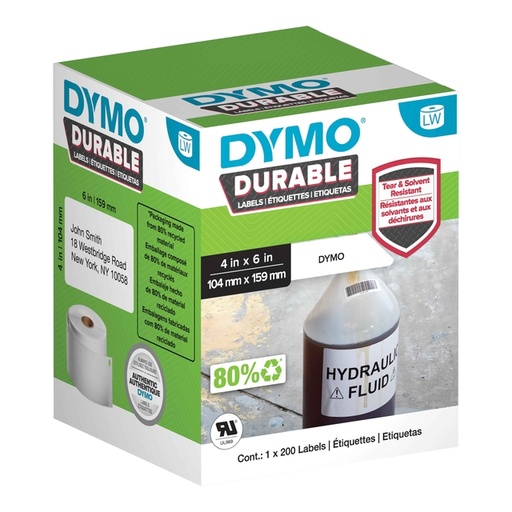 [817580] Etiket Dymo LabelWriter industrieel 104x159mm 1 rol á 200 stuks wit