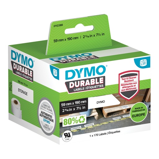 [817581] Etiket Dymo LabelWriter industrieel 59x190mm 1 rol á 170 stuks wit