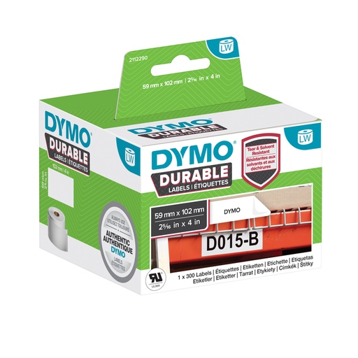 [817587] Etiket Dymo LabelWriter industrieel 59x102mm 1 rol á 300 stuks wit