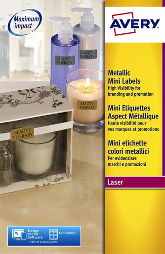 [817696] Etiket Avery L7680-25 38.1x21.2mm goud 1625 etiketten